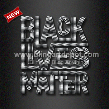 Bling Black Lives Matter Iron on Rhinestone Transfer for T Shirts Wholesale Bling Black Lives Matter Iron on Rhinestone Transfer for T Shirts Wholesale